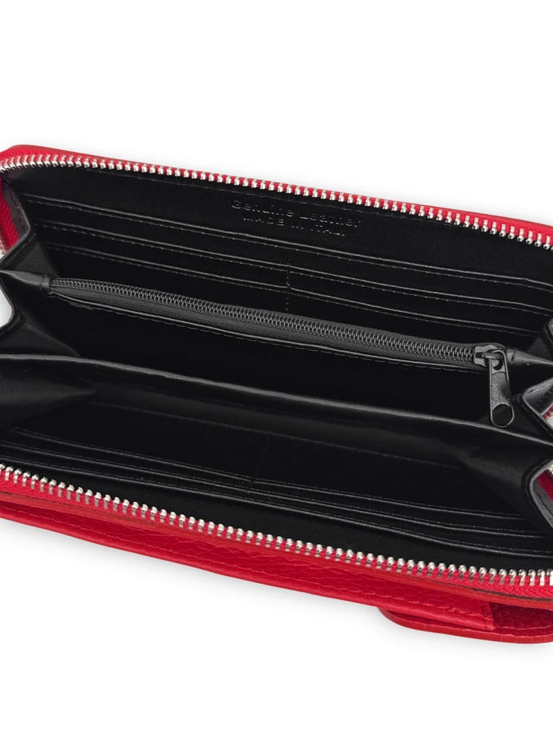 Mini-sac pochette en cuir grainé STREET Rouge garance