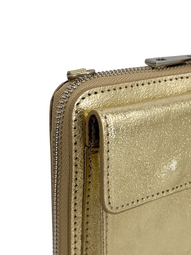 Mini-sac pochette en cuir irisé STREET Or pâle