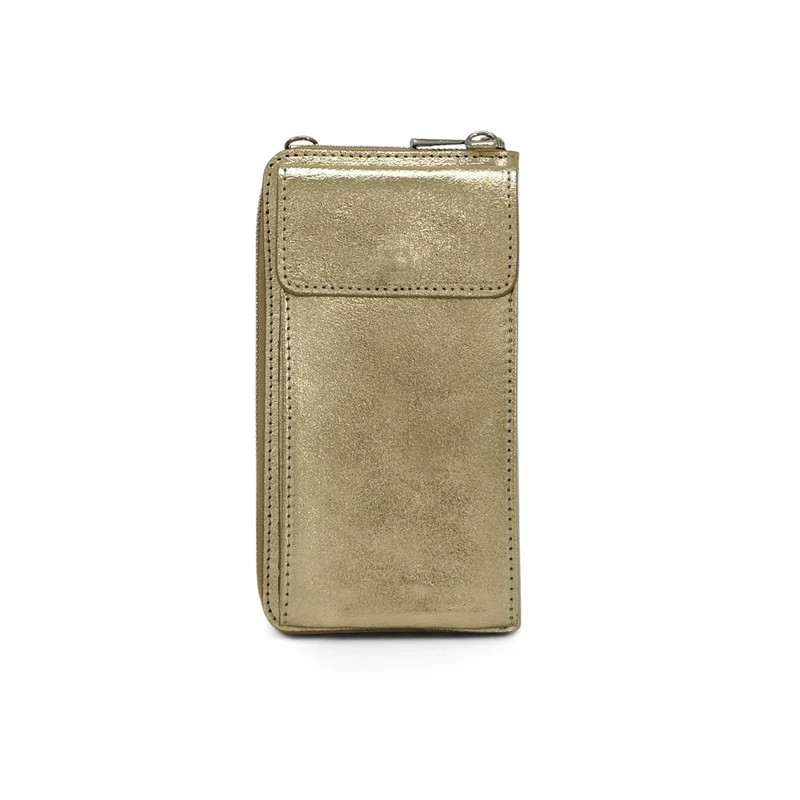 Mini-sac pochette en cuir irisé STREET Or pâle