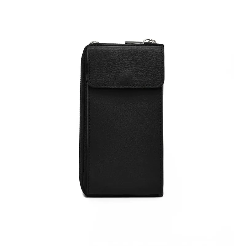 Mini-sac pochette en cuir grainé STREET Noir