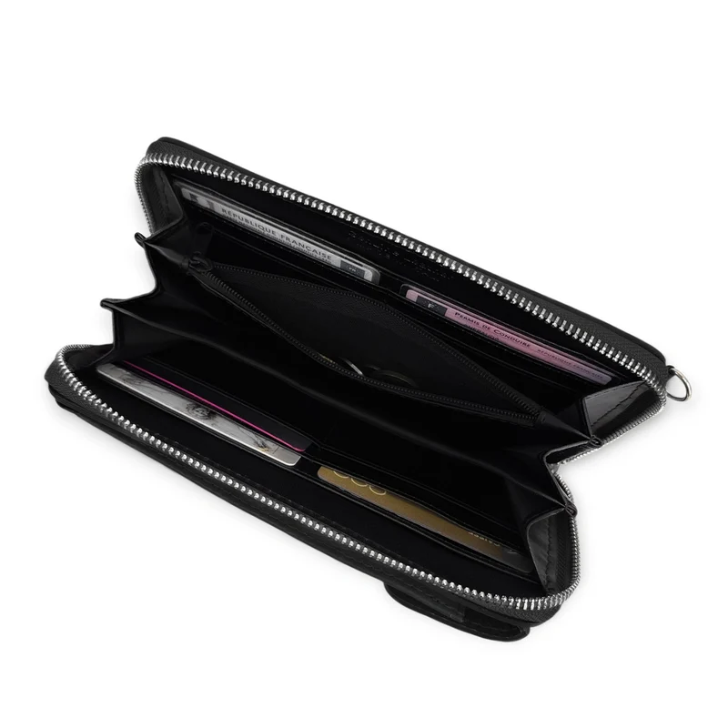 Mini-sac pochette en cuir grainé STREET Noir