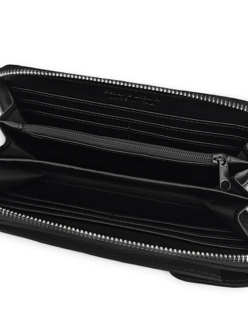 Mini-sac pochette en cuir grainé STREET Noir