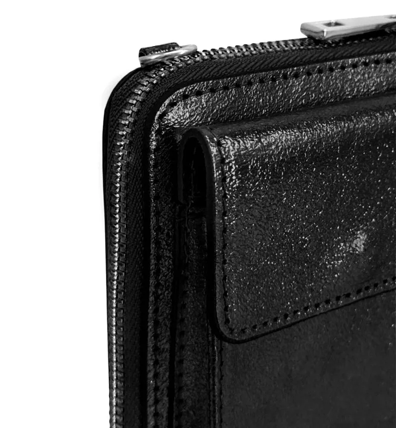 Mini-sac pochette en cuir irisé STREET Noir irisé