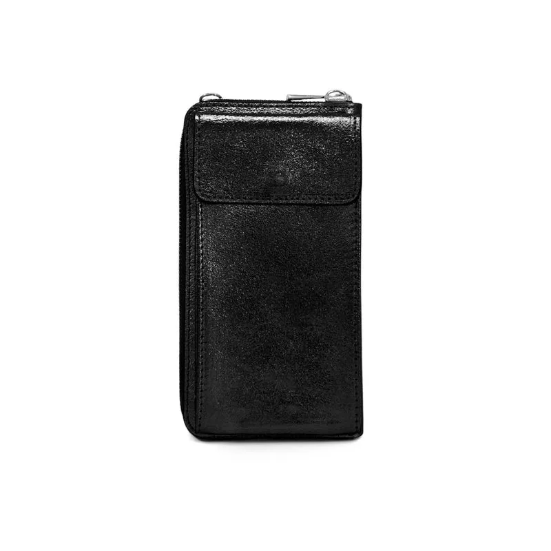 Mini-sac pochette en cuir irisé STREET Noir irisé