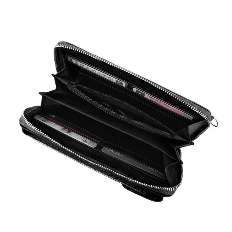 Mini-sac pochette en cuir irisé STREET Noir irisé