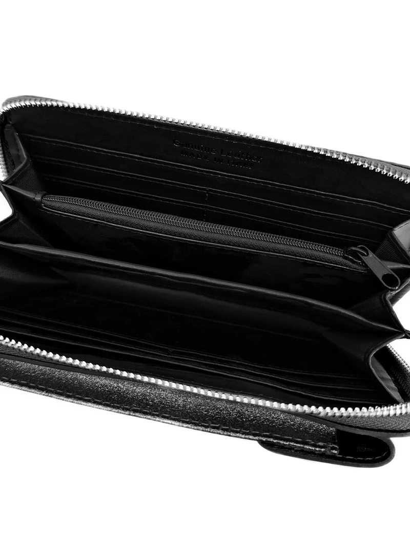 Mini-sac pochette en cuir irisé STREET Noir irisé