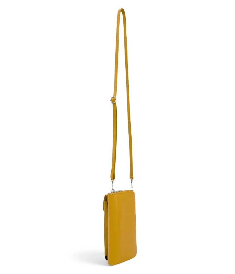 Mini-sac pochette en cuir grainé STREET Jaune tournesol