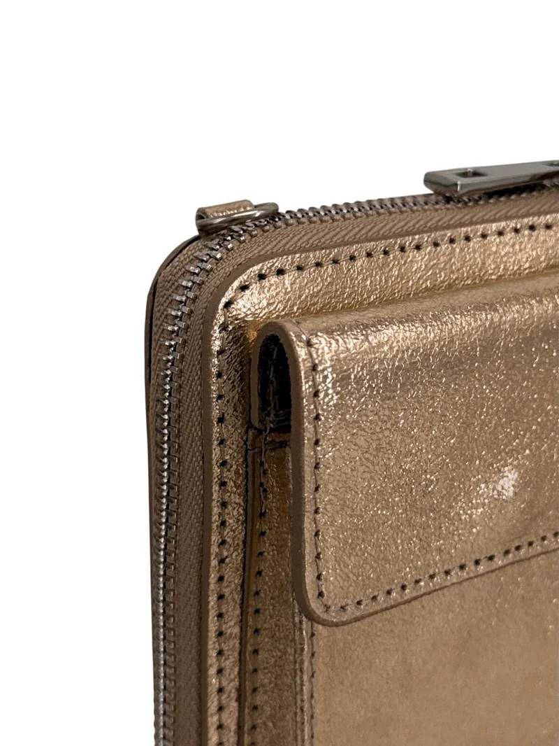 Mini-sac pochette en cuir irisé STREET Champagne irisé