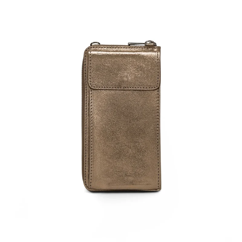 Mini-sac pochette en cuir irisé STREET Champagne irisé