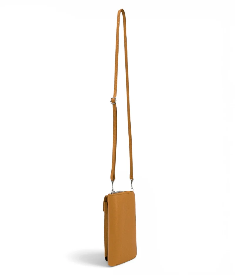 Mini-sac pochette en cuir grainé STREET Marron camel