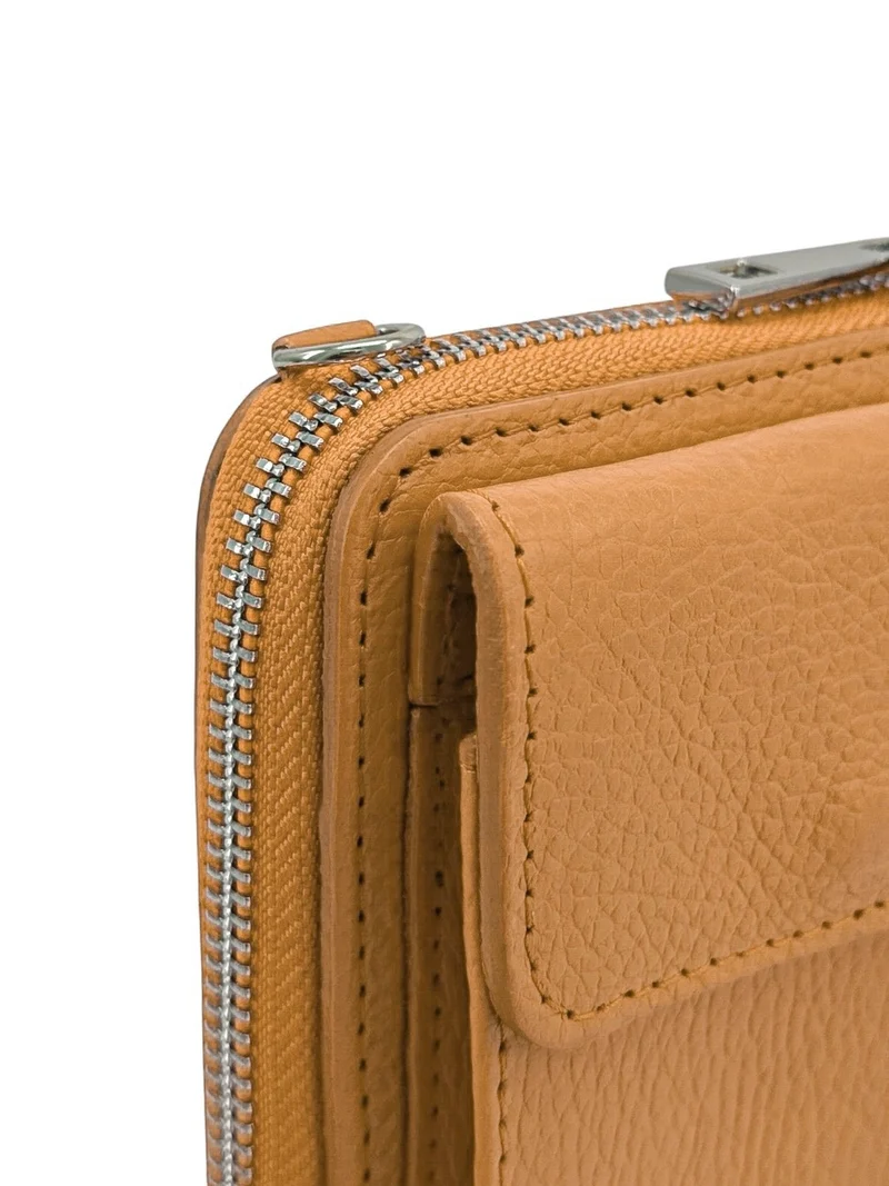 Mini-sac pochette en cuir grainé STREET Marron camel