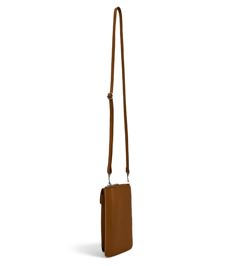 Mini-sac pochette en cuir grainé STREET Marron camel foncé