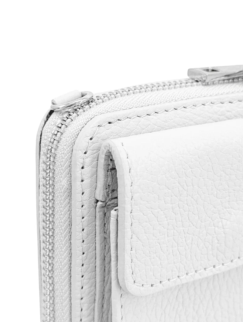 Mini-sac pochette en cuir grainé STREET Blanc