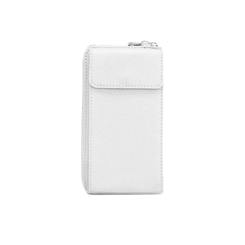 Mini-sac pochette en cuir grainé STREET Blanc
