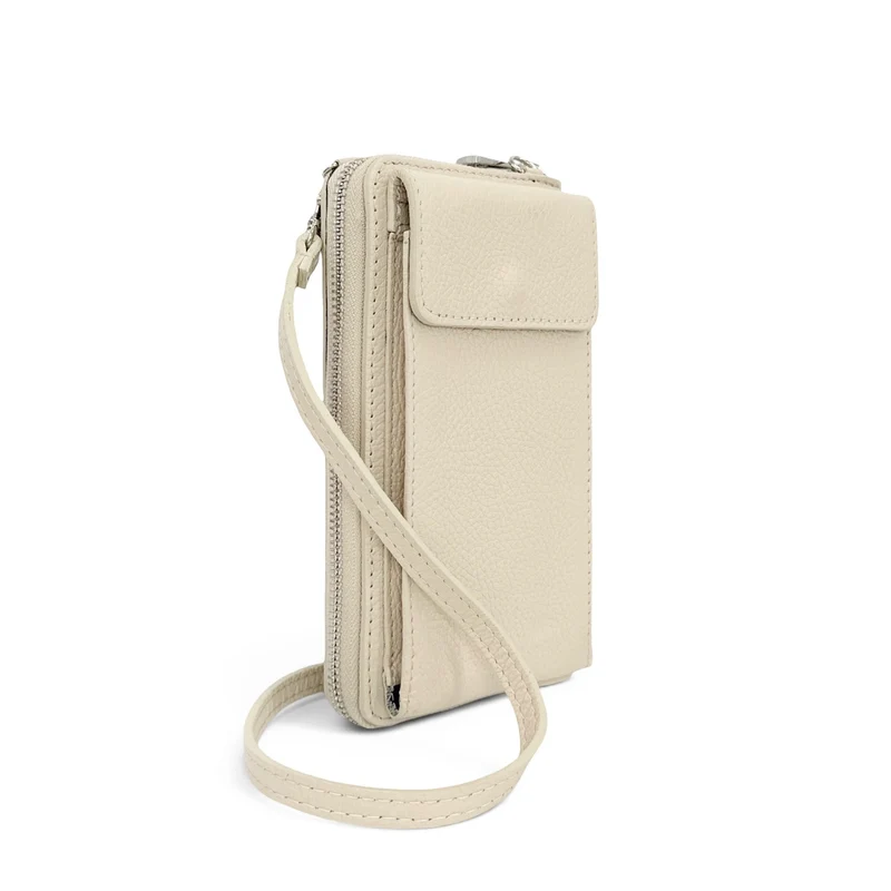 Mini-sac pochette en cuir grainé STREET Beige crème