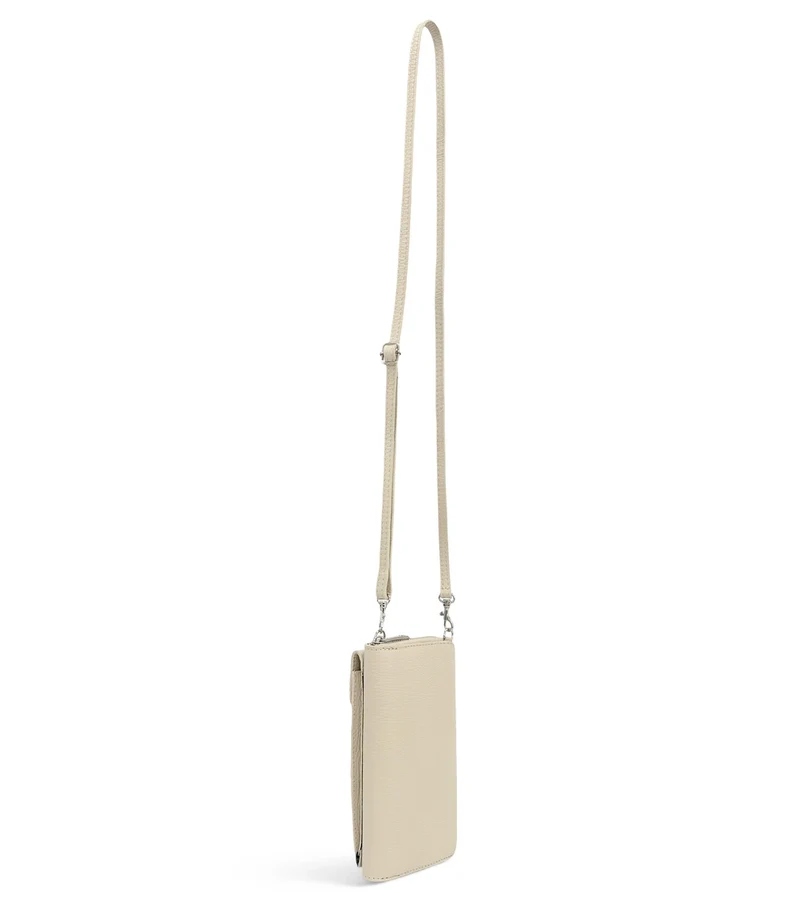 Mini-sac pochette en cuir grainé STREET Beige crème
