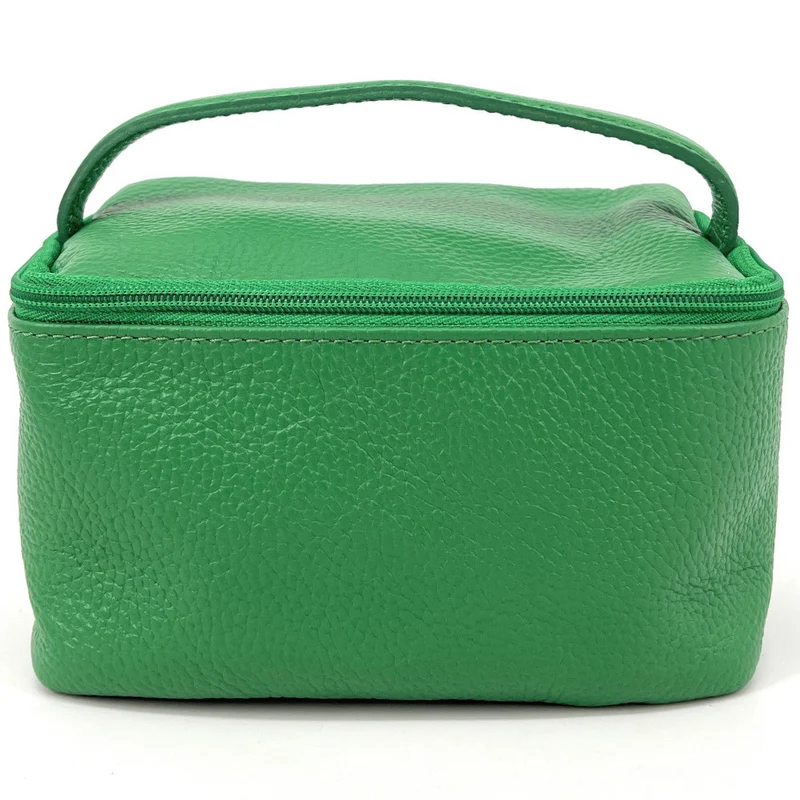 Trousse en cuir grainé VANITY Vert anglais