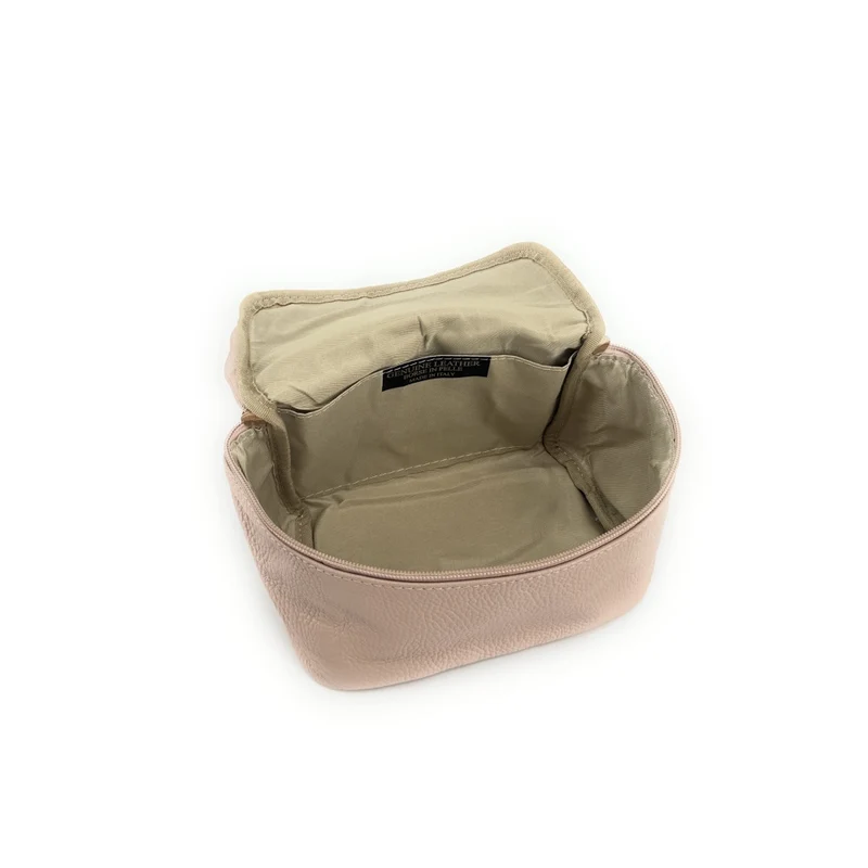 Trousse en cuir grainé VANITY Rose nude