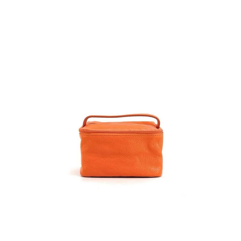 Trousse en cuir grainé VANITY Orange