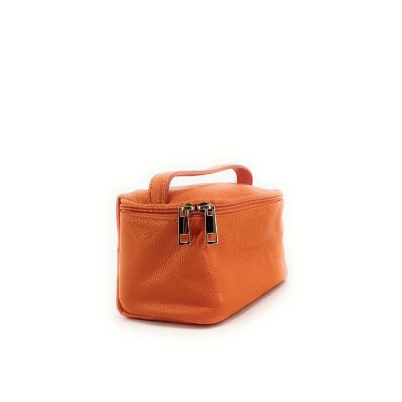 Trousse en cuir grainé VANITY Orange