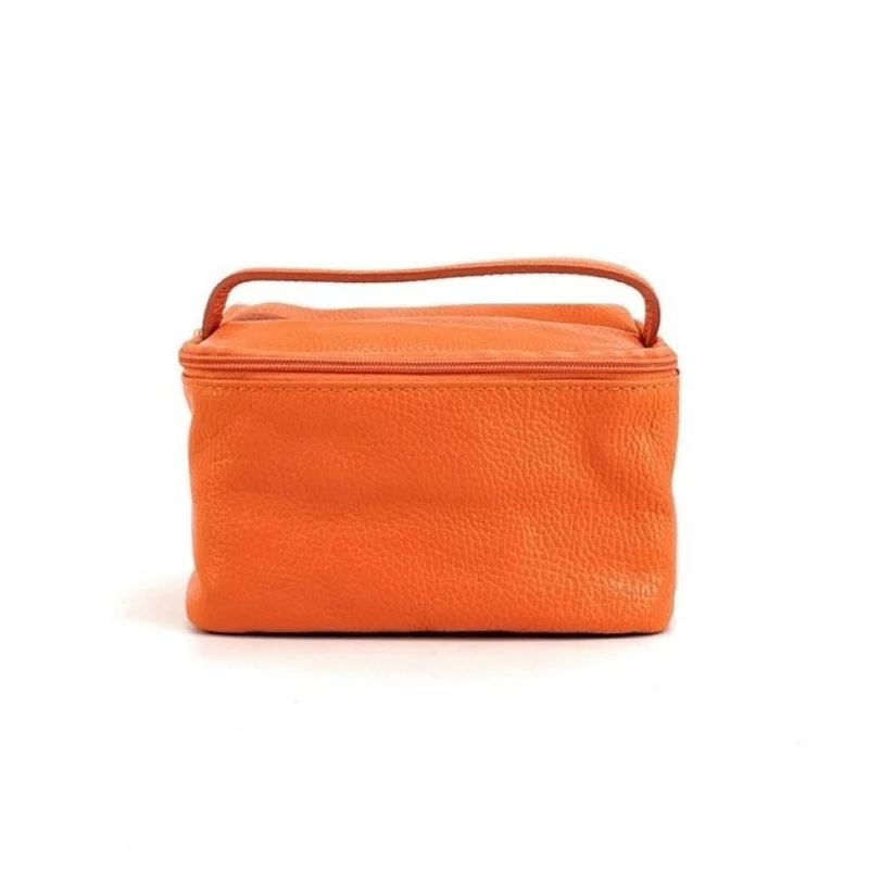 Trousse en cuir grainé VANITY Orange