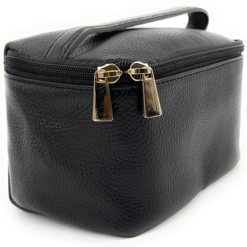 Trousse en cuir grainé VANITY Noir