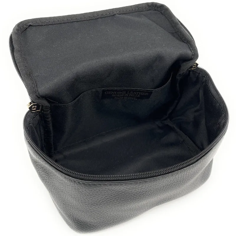Trousse en cuir grainé VANITY Noir