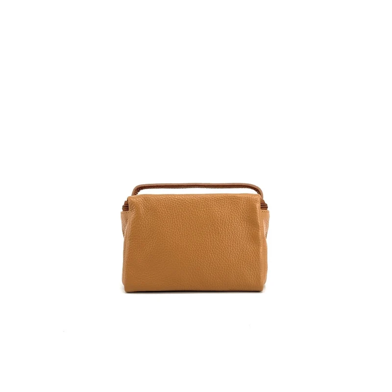Trousse en cuir grainé VANITY Camel