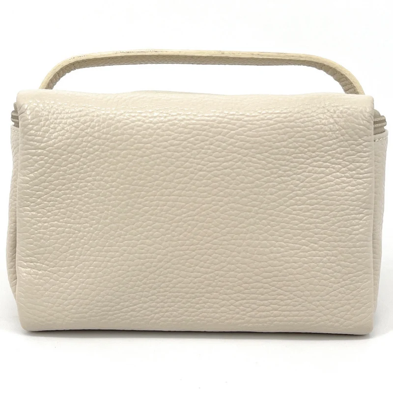 Trousse en cuir grainé VANITY Beige crème