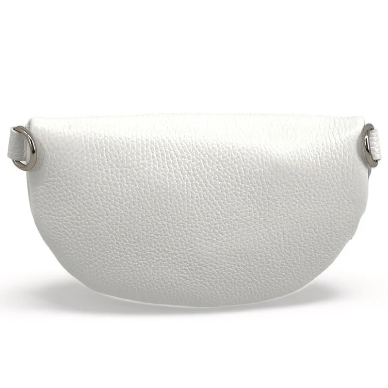 Sac banane en cuir grainé LOU Blanc