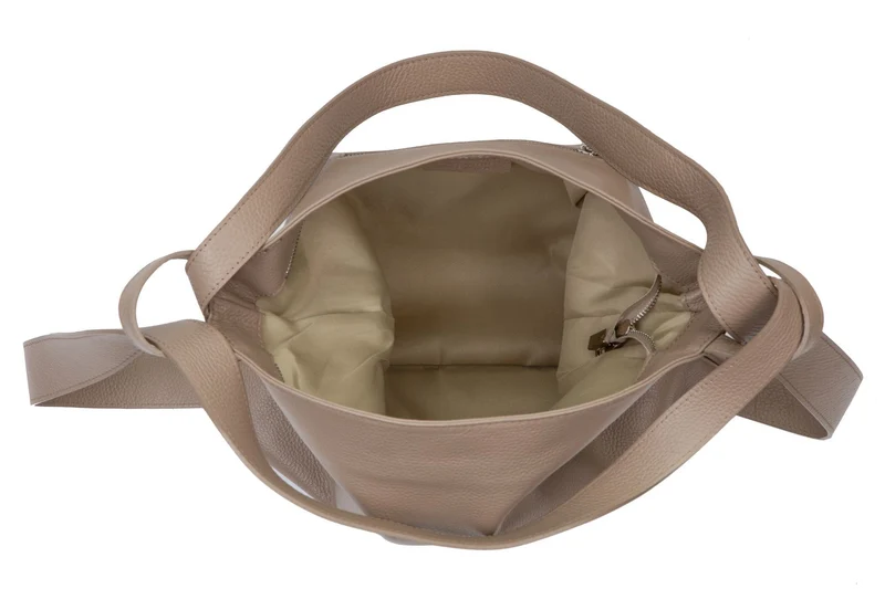 Sac à main convertible en cuir grainé SOHO Taupe clair