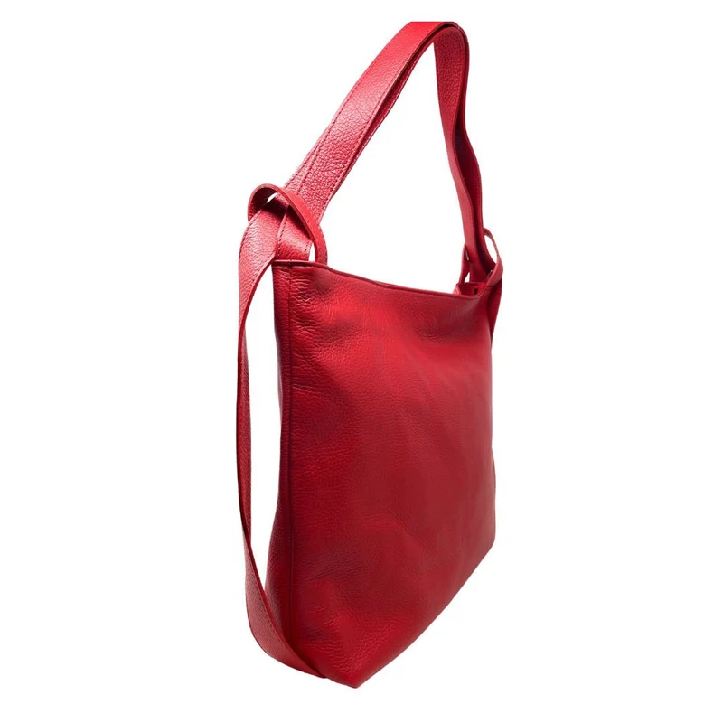 Sac à main convertible en cuir grainé SOHO Rouge garance