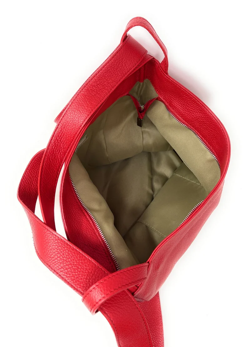 Sac à main convertible en cuir grainé SOHO Rouge garance