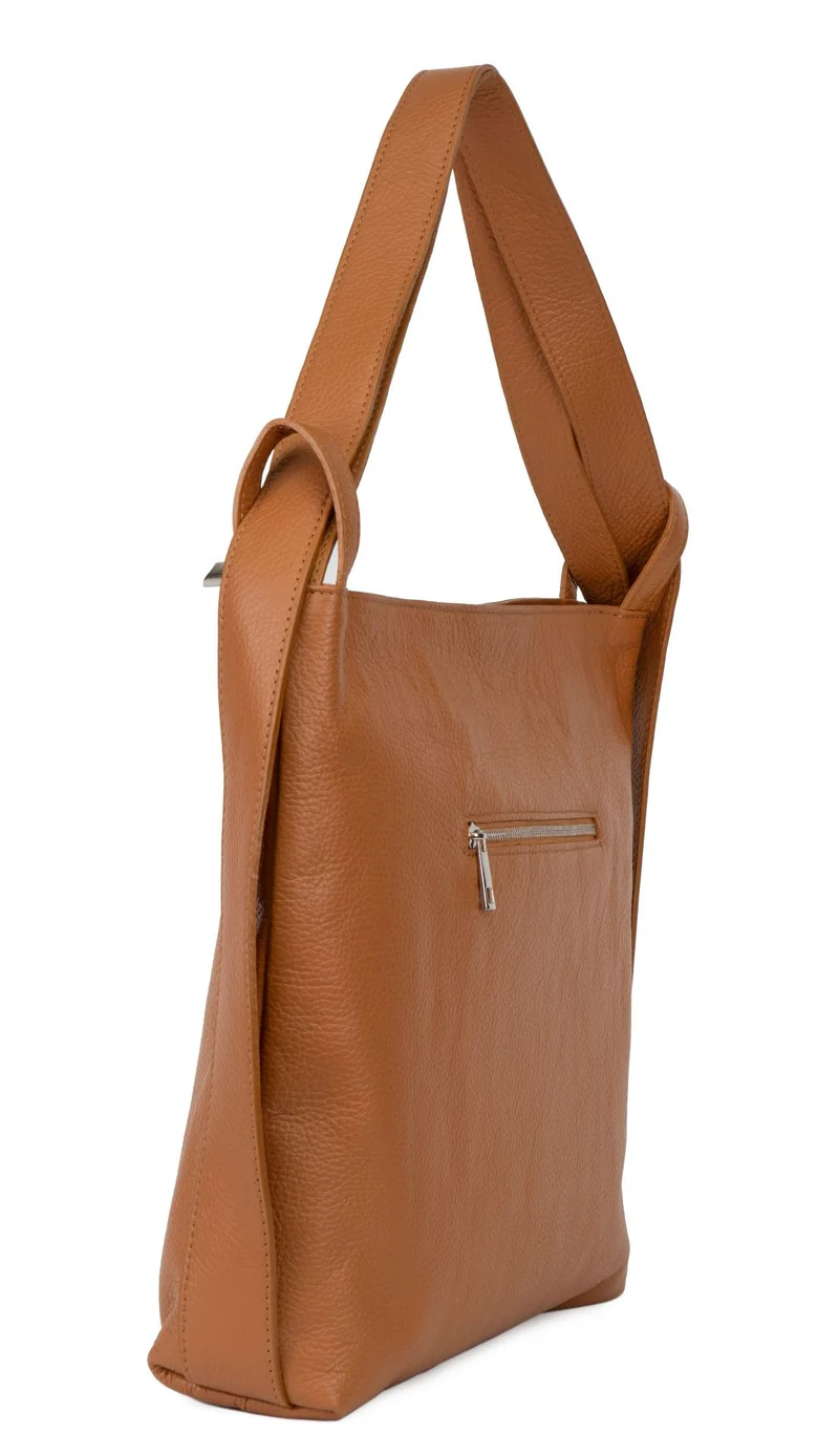 Sac à main convertible en cuir grainé SOHO Camel