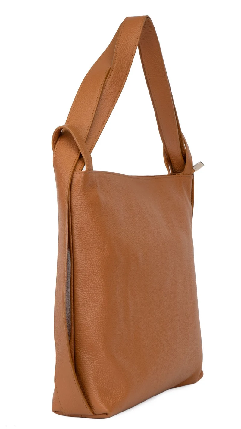 Sac à main convertible en cuir grainé SOHO Camel