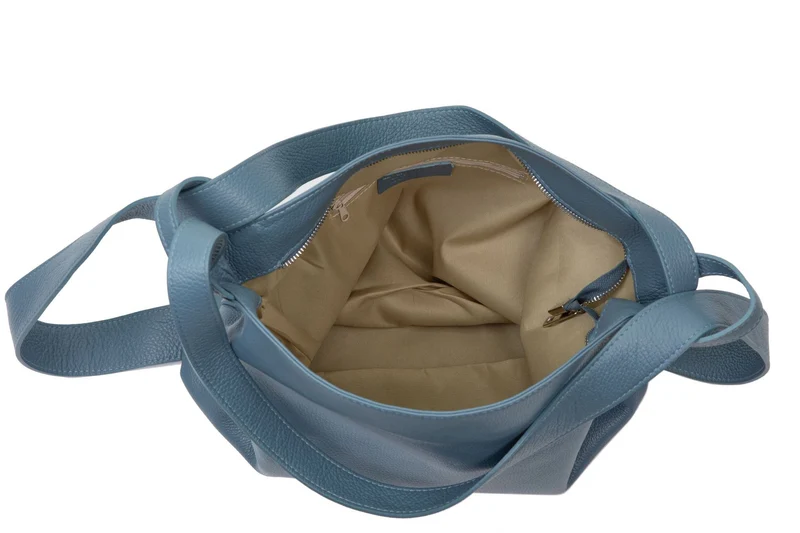 Sac à main convertible en cuir grainé SOHO Bleu glacier