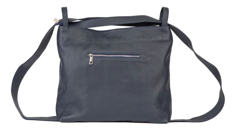 Sac à main convertible en cuir grainé SOHO Bleu marine