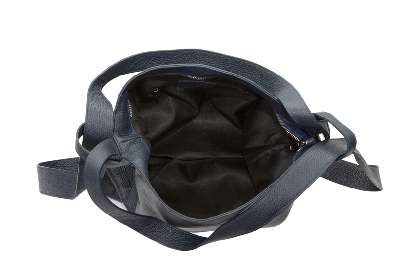 Sac à main convertible en cuir grainé SOHO Bleu marine