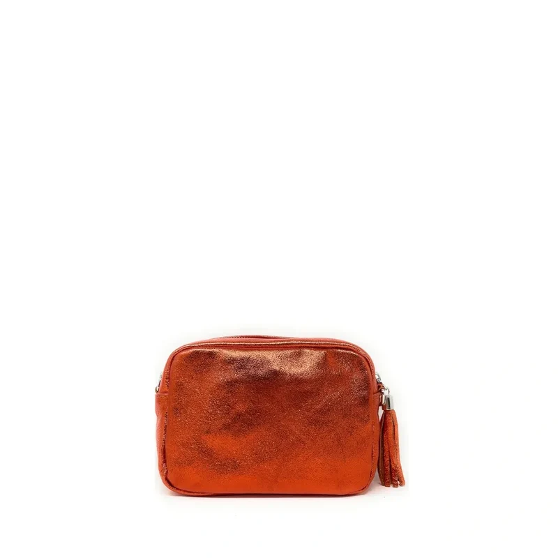 Sac trotteur à bandoulière en cuir irisé LITTLE SEVILLE Orange irisé