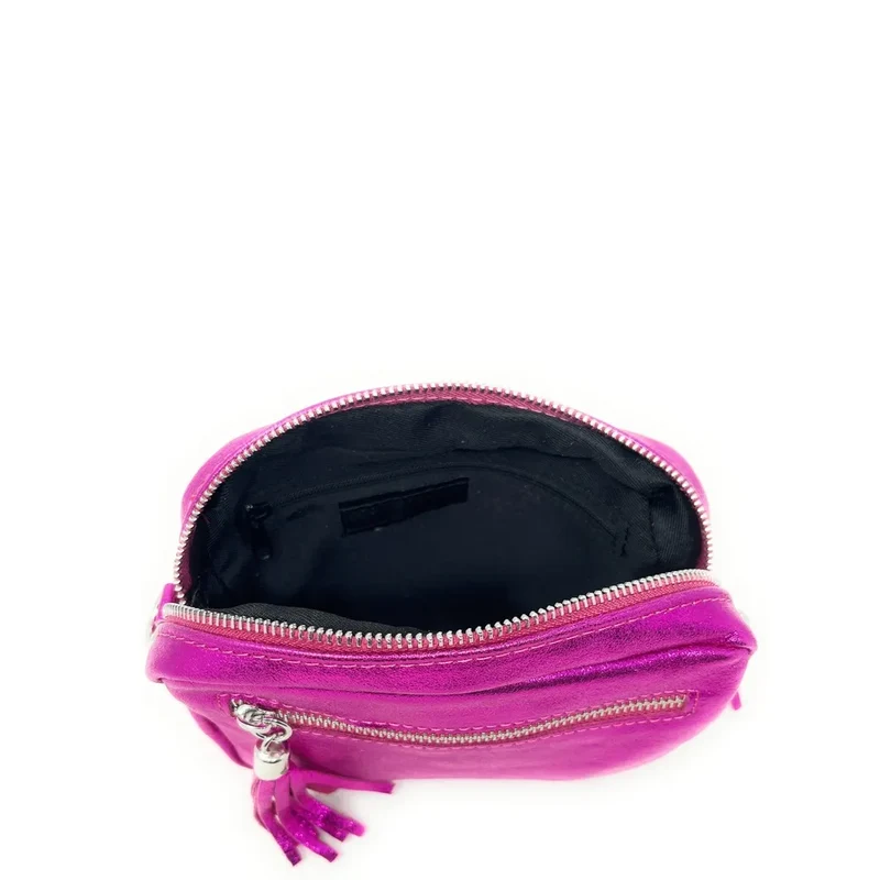 Sac trotteur à bandoulière en cuir irisé LITTLE SEVILLE Fuchsia irisé