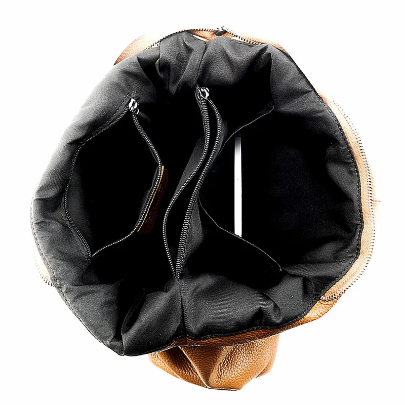 Sac porté épaule en cuir grainé BOSTON Cognac foncé