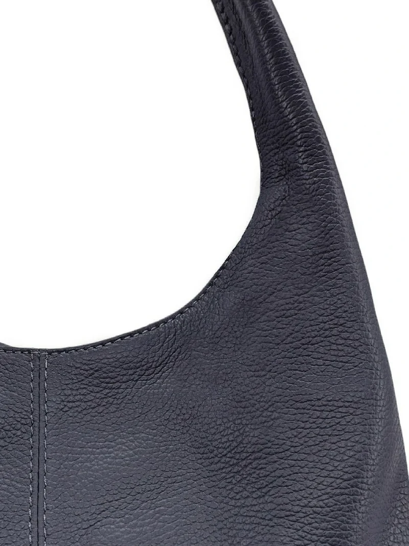 Sac porté épaule en cuir grainé BOSTON Bleu marine