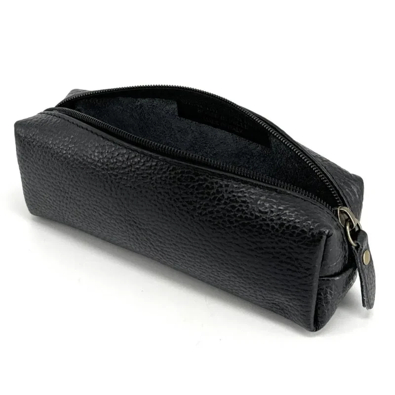 Trousse en cuir grainé TICTOC Noir