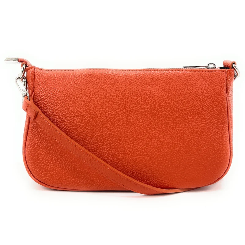 Sac french stick en cuir grainé VICTORIA Orange