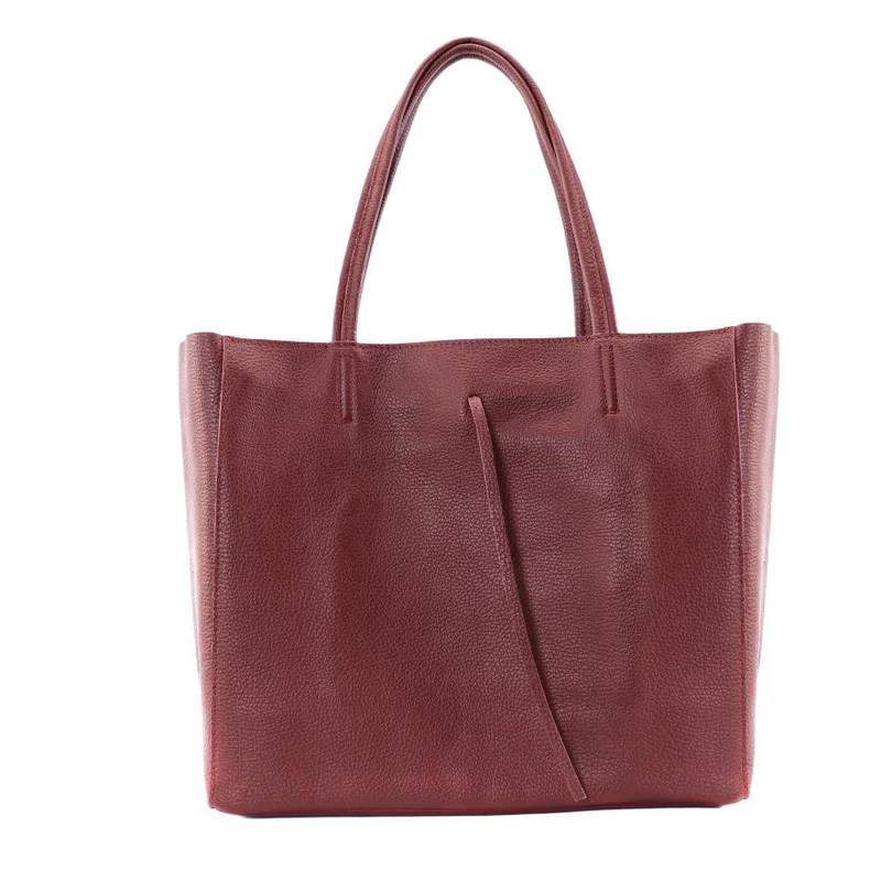 Sac cabas en cuir grainé HOBART Rouge foncé