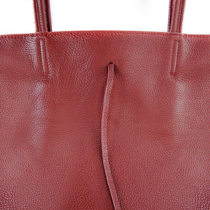 Sac cabas en cuir grainé HOBART Rouge foncé