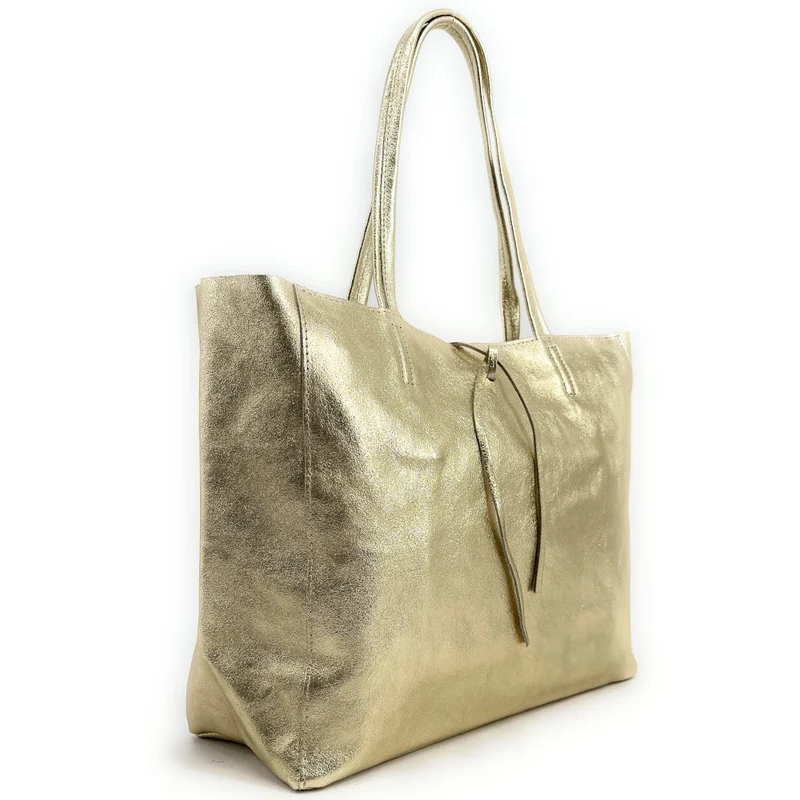 Sac cabas en cuir irisé HOBART Or