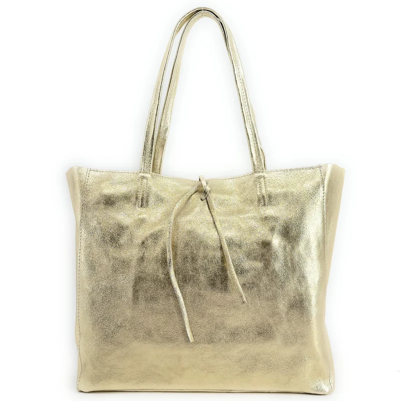 Sac cabas en cuir irisé HOBART Or