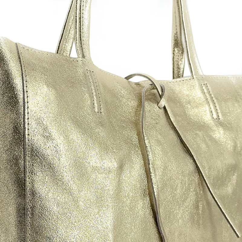 Sac cabas en cuir irisé HOBART Or