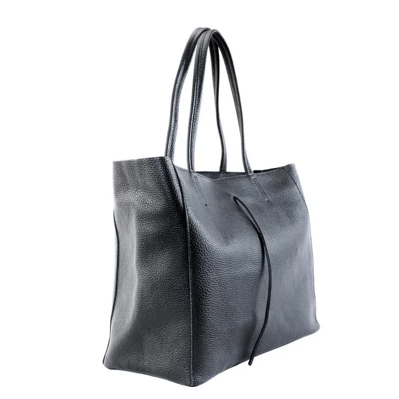 Sac cabas en cuir grainé HOBART Noir
